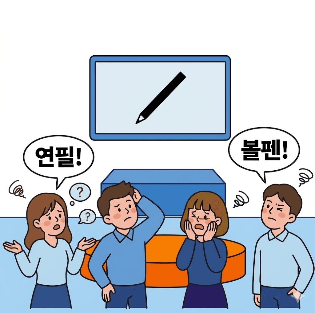 사물 퀴즈 플레이 방식을 보여 주는 안내 일러스트